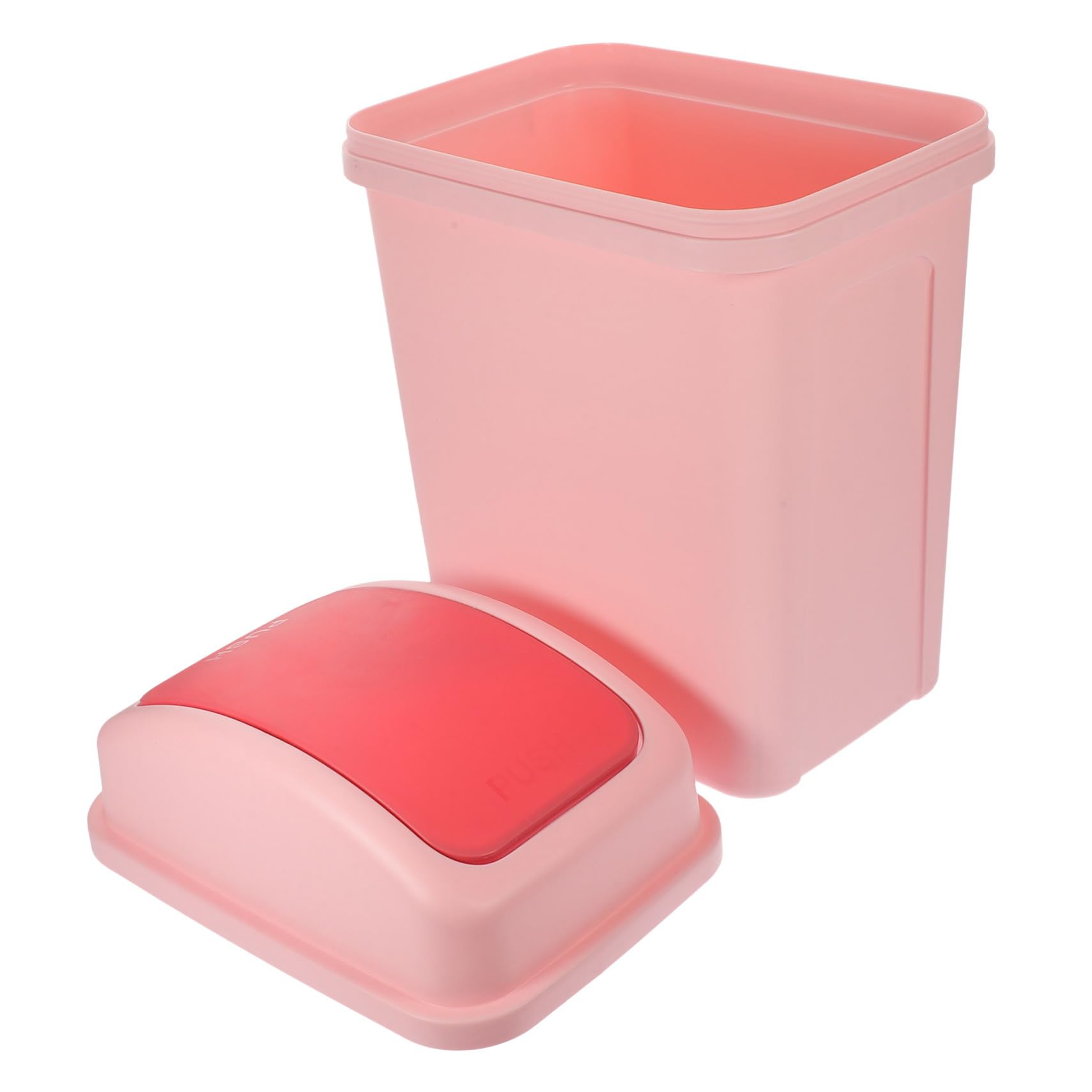 Levemolo Cream Tall Rectangular Waste Bin Kitchen Scrap Basket Lid Bathroom Trash Can Swing Lid