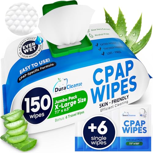 CPAP Mask Wipes - 150 Count Jumbo Pack + 6 Travel...