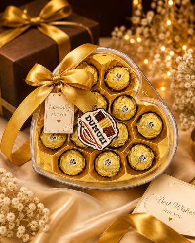 Image of Dumuzi Heart 12 Cavity Brown Premium Assorted Chocolate Gift Box | Luxury Designer Chocolate Gift Pack for Birthday, Anniversary, Festivals & Corporate Gifting