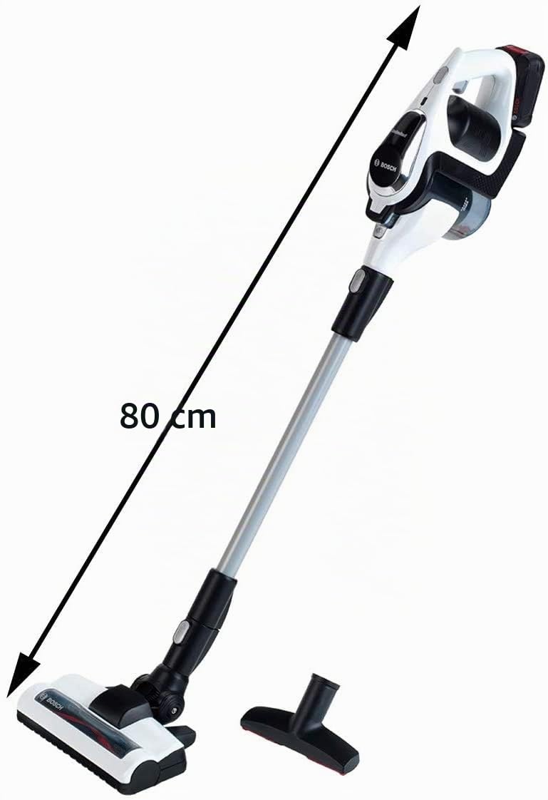 Theo Klein 6812 Aspirapolvere Bosch Unlimited, Aspirapolvere a batterie con Funzione di aspirazione e Sonora, Dimensioni: 16 cm x 16 cm x 80 cm, Giocattolo per Bambini a Partire dai 3 Anni di età