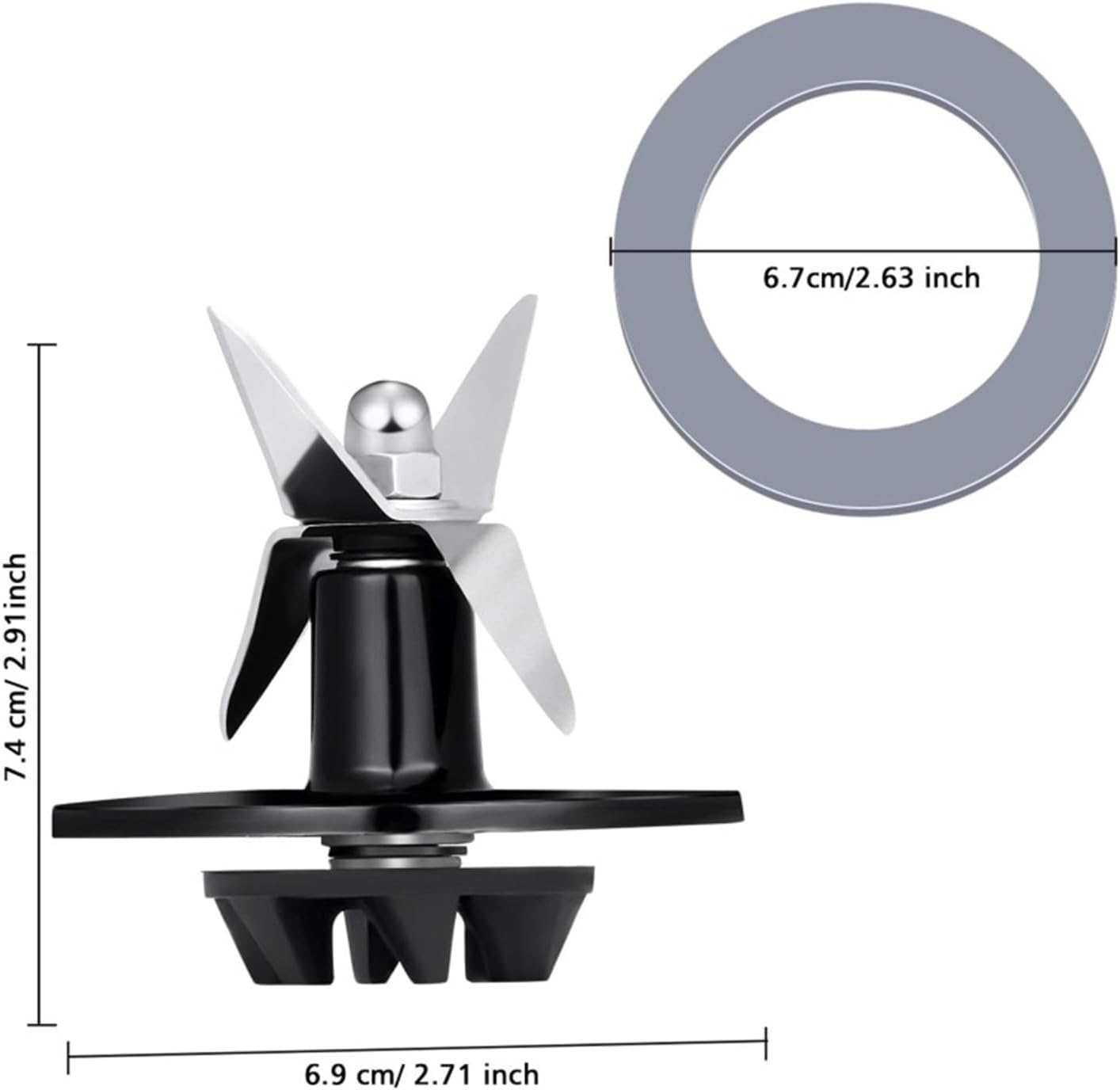 4 Mixing And Cutting Blades Knife Ice Crusher ，Compatible For CUISINART Juicer Blender Replacement Parts