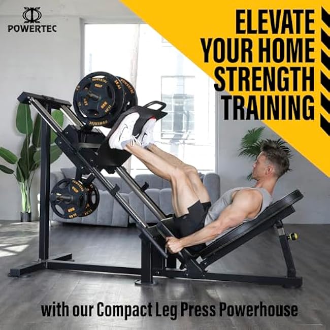 Powertec Leg Press Machine, Black - Professional Exercise Equipment for Home Gym - Heavy Duty Workout Equipment for Full Lower Body Workout - Gym Equipment 1000 LB Weight Capacity