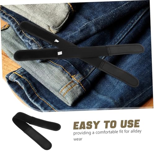 1 Pair Invisible Elastic No Buckle Belt for Men and Women Waistband Hook and Loop Fastener Comfortable Accessory for Jeans and Everyday Wear Fashionable Elastic Design3