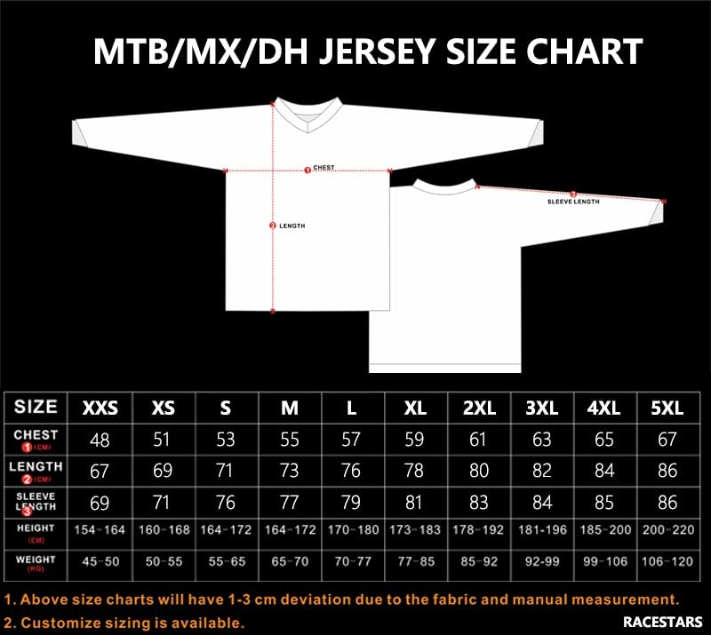 RACESTARS Motocross MTB Jersey Long Sleeve Riding Shirt Men Cycling Jersey Anti-uv Mountain Bike T Shirt