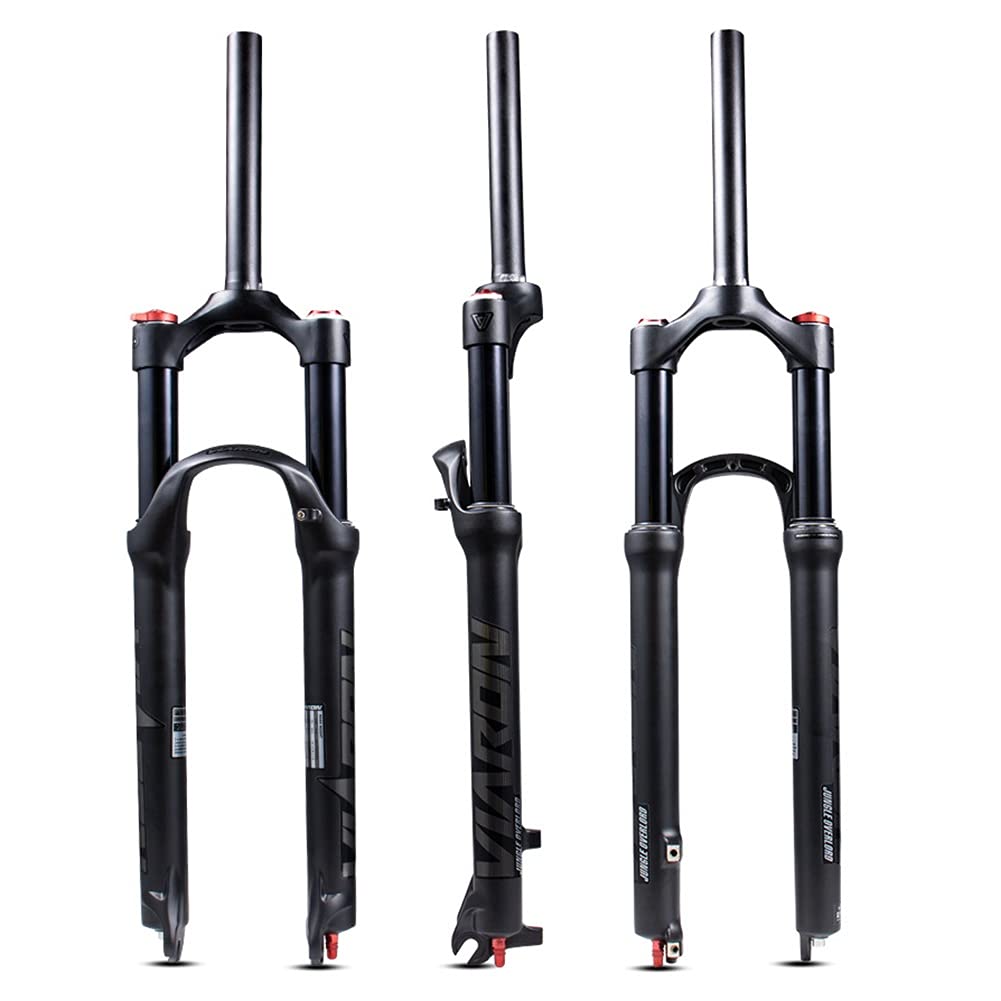 Horquilla para Bicicleta de montaña de 26/27.5/29 Pulgadas, Tubo Recto, Recorrido de 28.6 mm, Control de Hombro de 100 mm, Accesorios de Ciclismo (Negro, 29 Pulgadas).