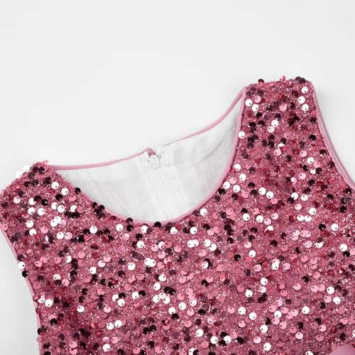 Uhnice Flower Girl Sequin Dress Sleeveless Tulle Dress for Wedding Birthday Party3