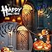 SoulBay 48pcs Halloween Decor Bats Wall Stickers - 12pcs Small LED Tea Lights with Remote Timer, 10 Sizes 3D Lighted Realistic Thickened PET Bat Sticker for Indoor Home Window Party Supplies