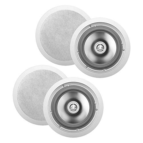 OSD Audio ICE840WRS 8" Weather Proof Outdoor Rated Ceiling Speakers Aluminum Grill Swivel Tweeter W/Crossover - 2 Pack