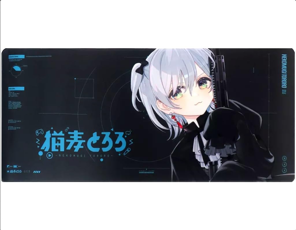 Amazon | 猫麦とろろ デスクマット ブラック | デスクマット | 文房具