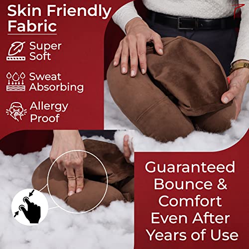 Image of Trajectory Travel Neck Pillow Rest Cushion with Hood for Comfort Sleep and Travel in Plane Flight Car Train Airplane for Orthopedic Cervical Pain (Neck Pillow with Cap Brown)
