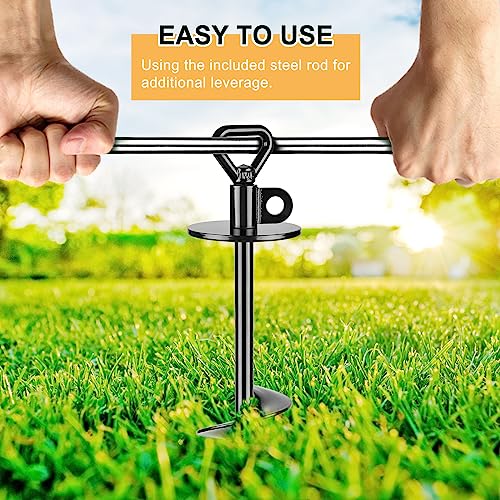 SELEWARE Dog Tie Out Stake Outdoor Anti-Rust Ground Anchor for Large Dogs up to 220 lbs - Image 4