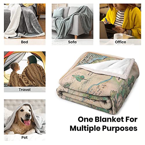 100 Acre Wood Map Winnie Jungle Blanket, Winnie Blanket For Baby, Custom Bear Blanket, Cartoon Cute Blanket Flannel Fleece Throw Anime Blanket For Kids Teens Adults Warm Super Soft Cozy Bedding #TOP5