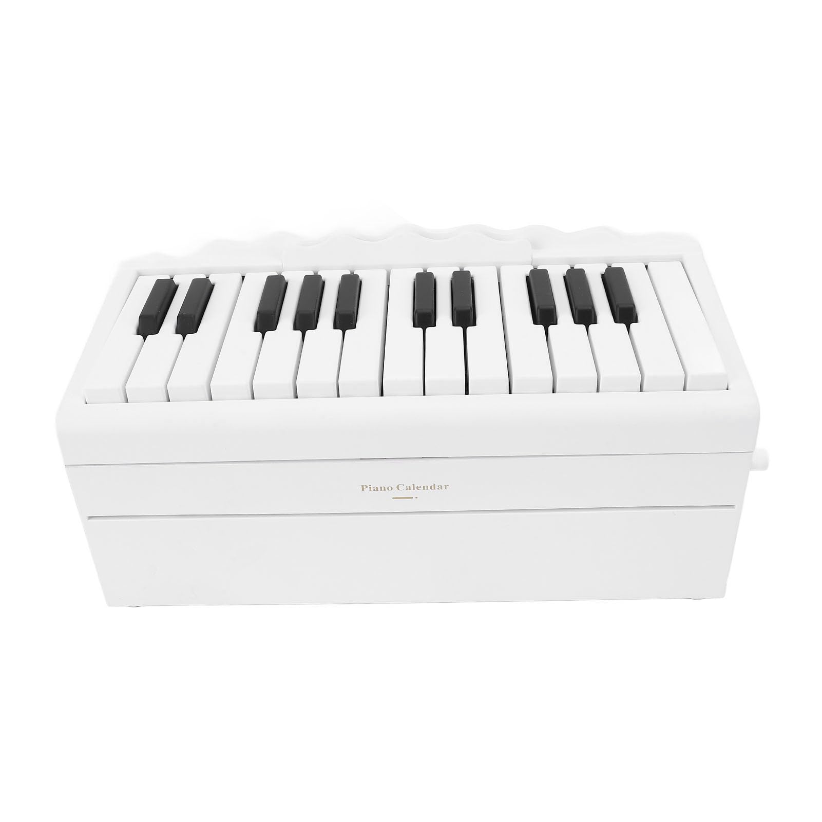 Alomejor Calendario de Piano, Calendario de Escritorio Reproducible con Manivela 2025 con Teclado de 25 Teclas y 52 Partituras Musicales, Gran Regalo para Amantes de la Música y (WHITE)