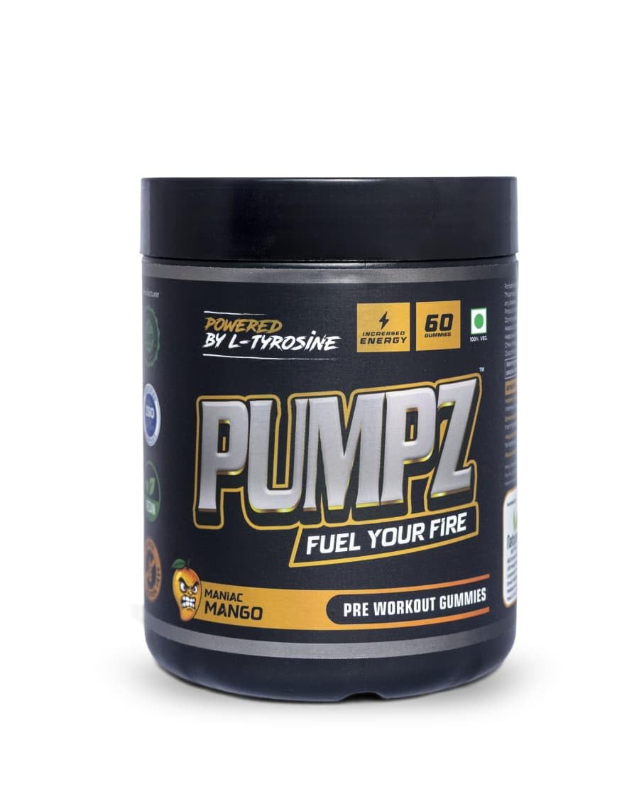 PUMPZ Pre Workout Gummies Pack Of 60 Individually Packed Gummy With Caffeine And L-Tyrosine For Instant Energy (Pack Of 60, Mango)-image-22