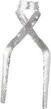 Metal Sequins Neck Tie Scarf Thin Long Rhinestone Tie Prom Neckerchief Women Silver|Scarves & Wraps|Clothing Shoes & Accessories
