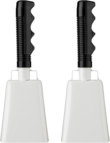 Campanas de vaca de acero de 8 pulgadas con asa, campana de mano animadora para eventos deportivos, juegos de fútbol, fiestas, granja, campanas de