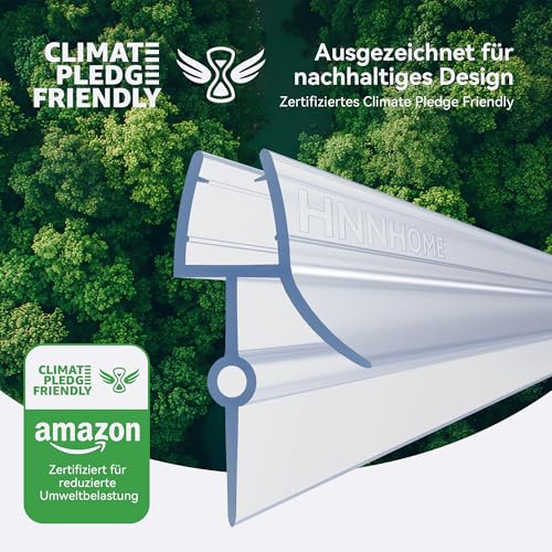 HNNHOME Badewannen- und Duschwand-Dichtung aus Kunststoff, für gerade und gebogene Türen mit einer Glasdicke von 4 - 6 mm und für Spalten von 16 - 22 mm