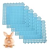 BNOSDM Rabbit Feet Pad 6 Pcs Rabbit Cage Mat Floor Plastic Bunny Resting Mat with Hole for Guinea Pig Chinchilla Ferret Small Animal (Blue)