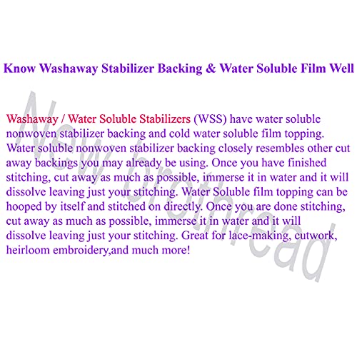 New brothread Light Weight Clear Wash Away - Water Soluble Embroidery Topping Film - 10"x10 Yd roll - Cut into Various Sizes for Machine Embroidery and Hand Sewing - Image 5