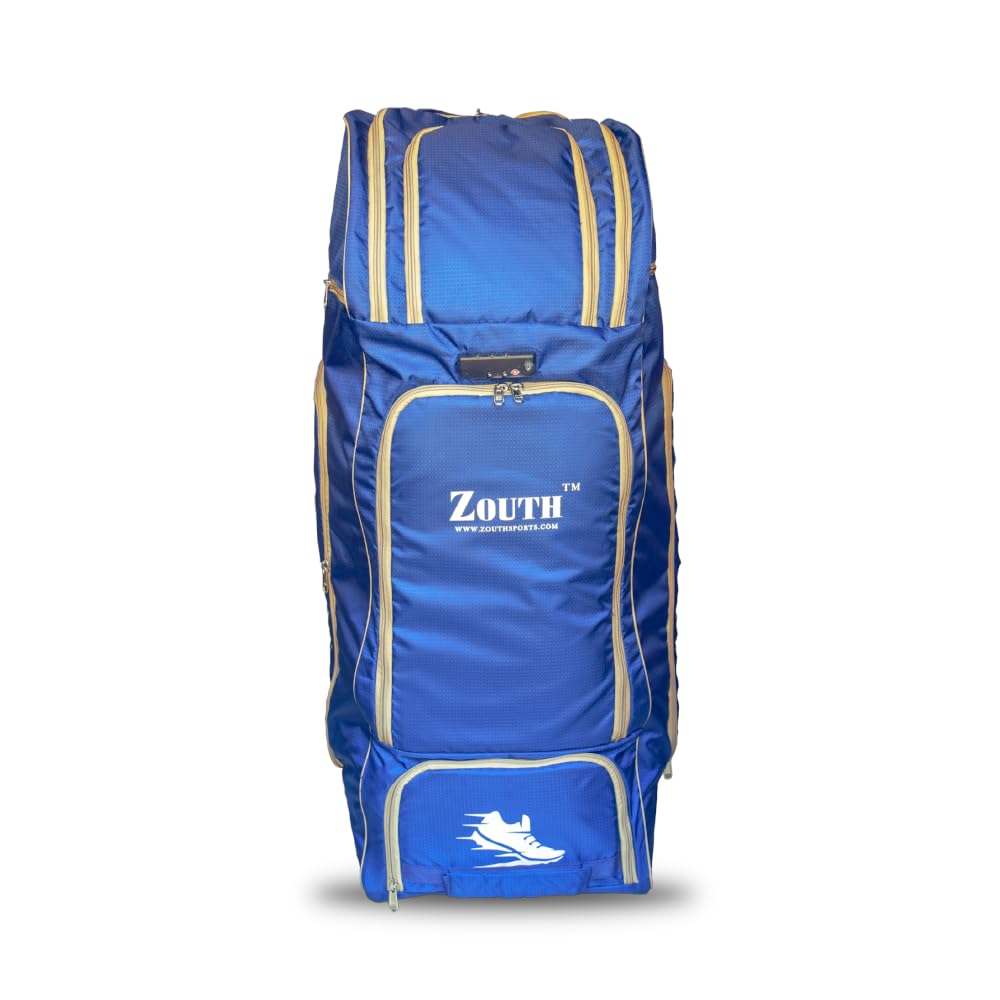 ZOUTH Cricket Kitbag with Wheel and Number Lock Navy Blue, Large-image-25