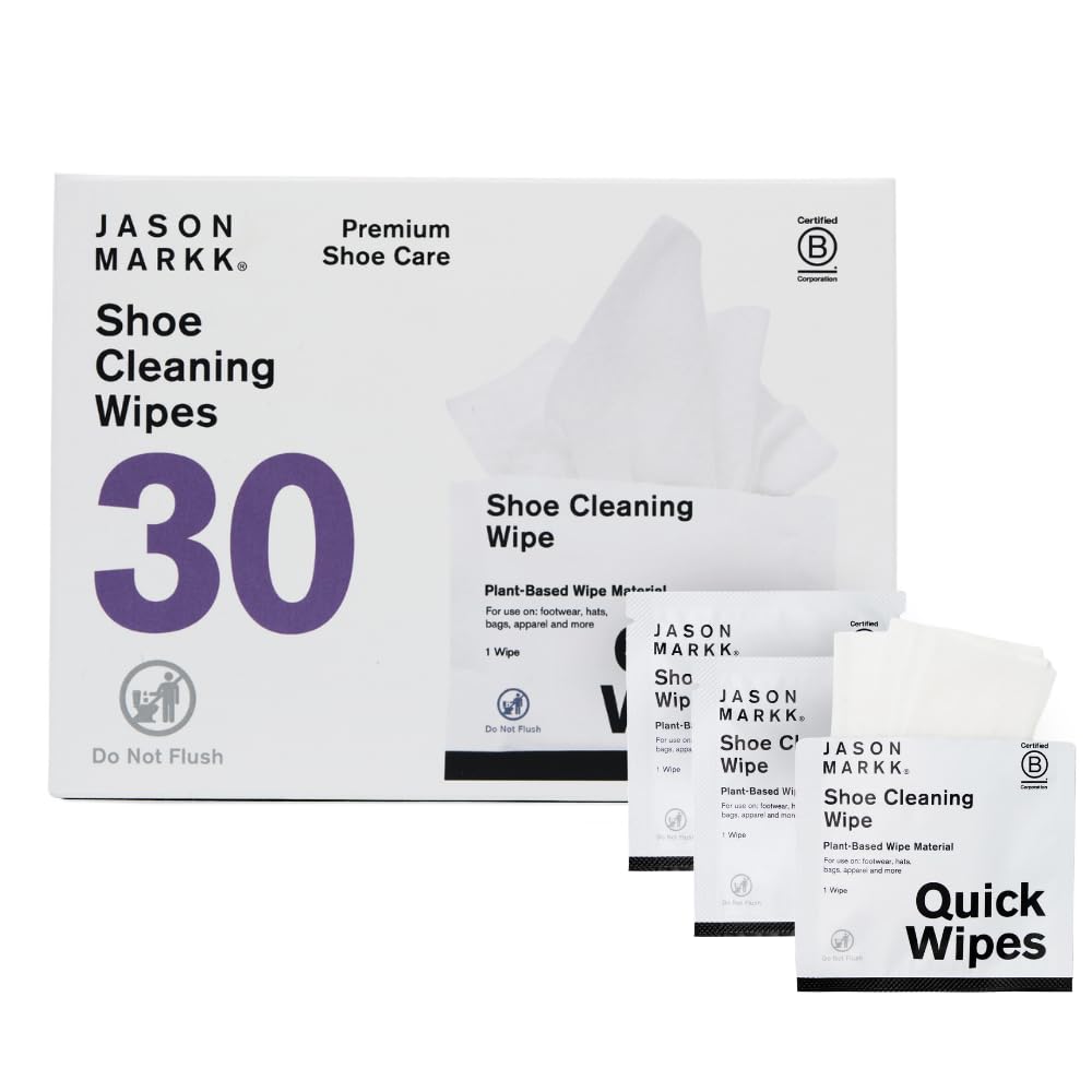 Plant-Based Quick Wipes, Shoe Cleaner, 30 Pack, Individually Packed, Sneaker Care, Ideal for Footwear, Safe for Leather, Rubber, Plastic, and More