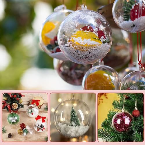 20 Pezzi Palline di Natale Trasparenti, Palline di...