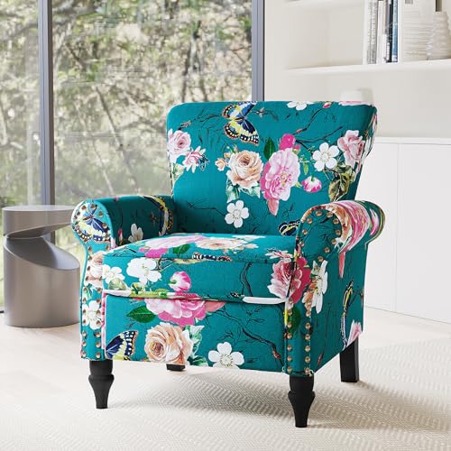 Sillón Plegable Floral Azul miniatura 1