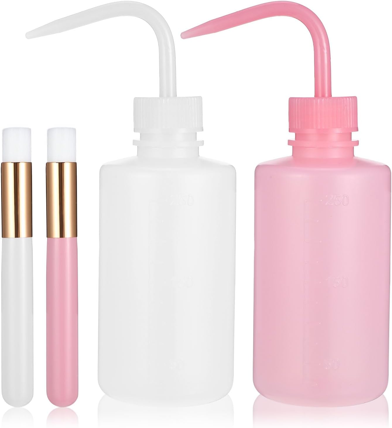 Prasacco 4-Piece Eyelash Cleaning Kit with Shampoo Brush and Wash Bottle for Extensions