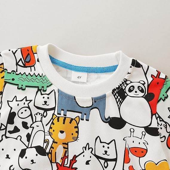 MAGIC Boys' T-Shirt Chest Printed Full Sleeves Sweatshirt for Winters White3 (8-9 Years) - Image 6 thumbnail