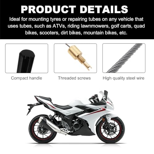 Image of Wevdn Valve Stem Puller, Tire Air Valve Core Remover Fishing Tool for Tire Maintenance, Valve Stem Removal Puller Repair Tool for Installing Inner Tubes, Motorcycle Accessories (Black)