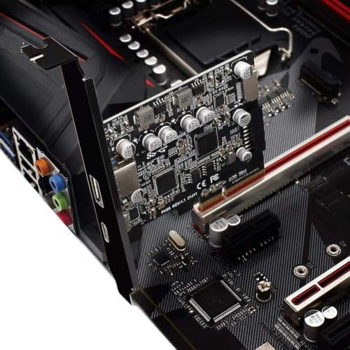 Tarjeta PCIe USB 3.2 de 10 Gbps con doble tipo C y frontal tipo E 5