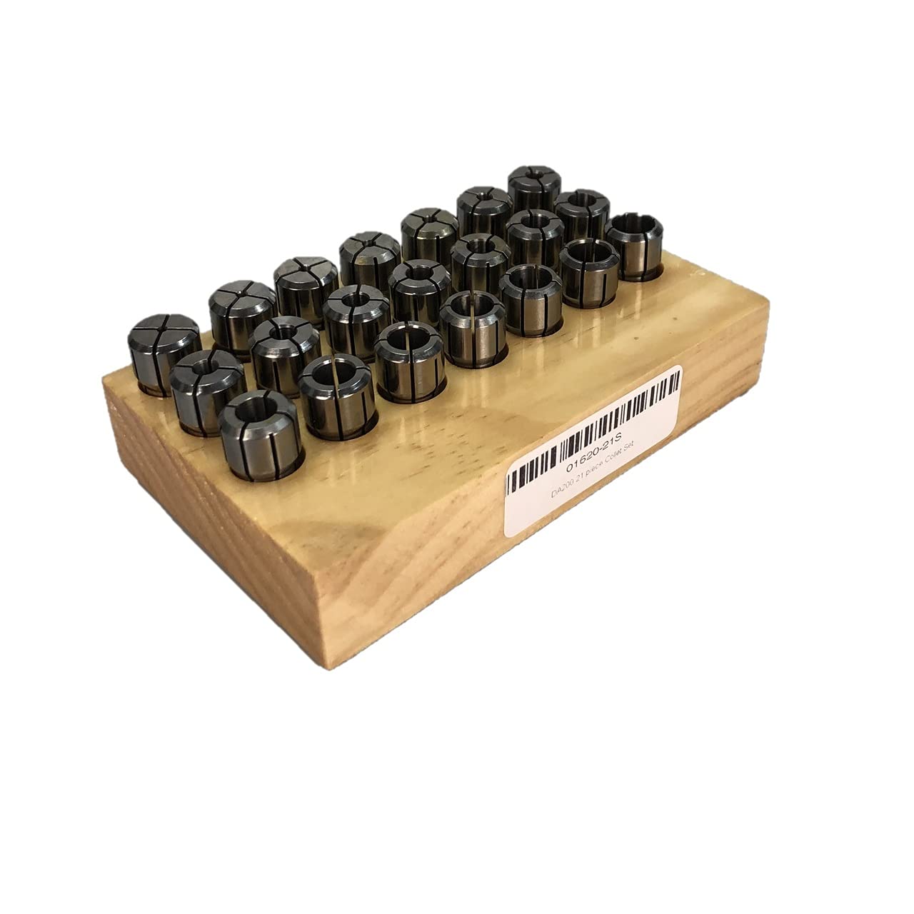 TECHNIKS DA200 21 PC DOUBLE ANGLE COLLET SET 1/16" - 3/8" X 1/64 CNC CHUCK