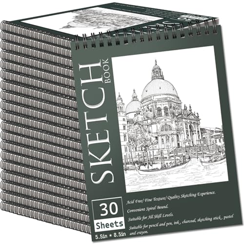 Carnet de croquis en bloc de dessin de 300 feuilles pour débutants avec papier 100 g/m²