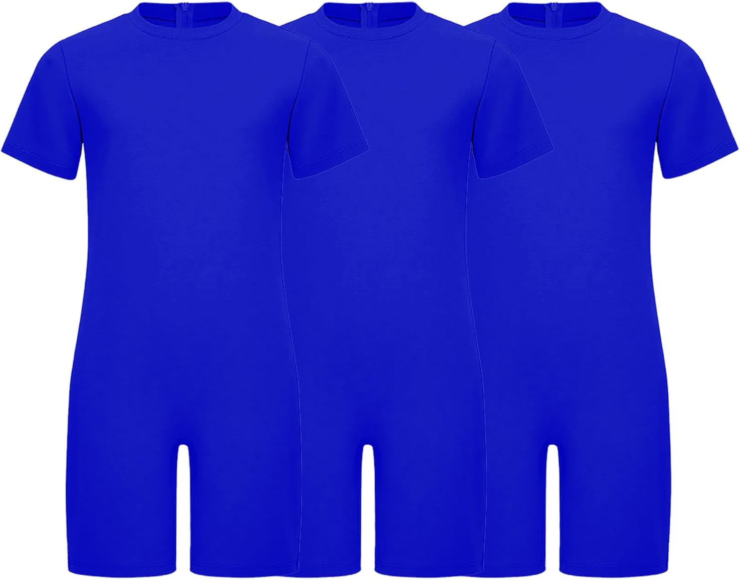 JEATHA 3-Pack Adaptive Romper for Kids Girls Boys Autism Anti-strip Short Leg Jumpsuit with Special Needs Royal Blue 12 Years