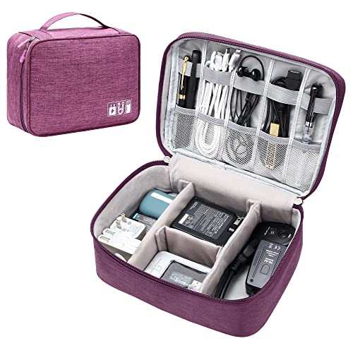 Electronics Organizer Travel Universal Cable Organizer Bag Waterproof Electronics Accessories Storage Cases for Cable, Charger, Phone, USB, SD Card, Hard Drives, Power Bank, Cords