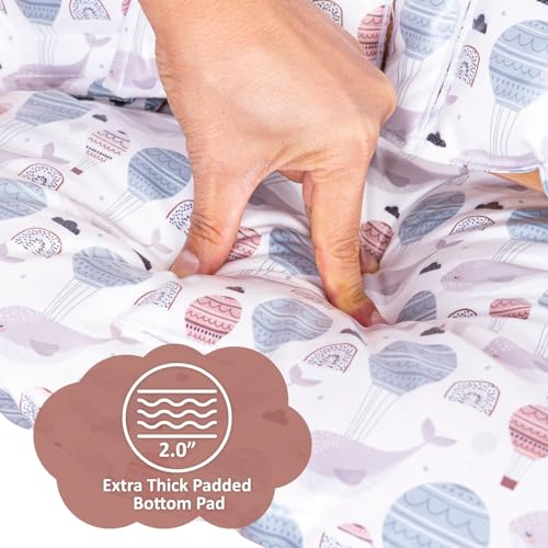 Image of Extra Padded Soft Dining Chair Seat Cushion, Wateproof & Wipe Clean Cushion for Stokke Tripp Trapp High Chair, 18 inch L x 11 inch W, Compatible & Convertible Design (Sweet Dreams-Whales & Balloons)