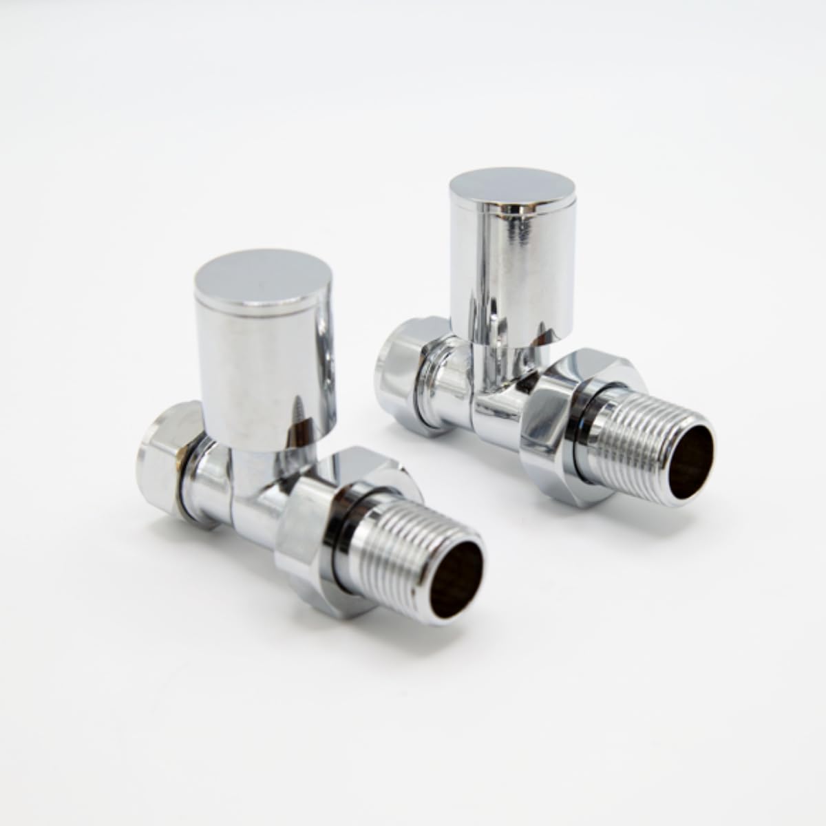 Plumb Bliss Modern Chrome Straight Towel Rail Valves 15mm x 1/2"