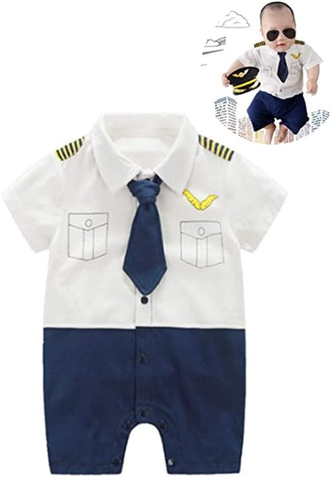 Baby Pilot For Boys Girls Halloween Uniform Cosplay Romper Costume Outfit