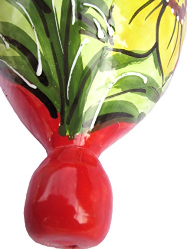 Cactus Canyon Ceramics Hand-Painted Spanish Orza Wall Flower Pot, Sunflower #TOP4