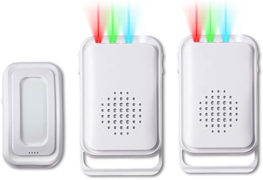 Door Chimes for Business When Entering, Door Alarms When Opened for Home Door Bell, Wireless Doorbell Chime with 918FT for Business/Home/Office/Store, Door Alarm with LED Indicators & 5 Volume Levels