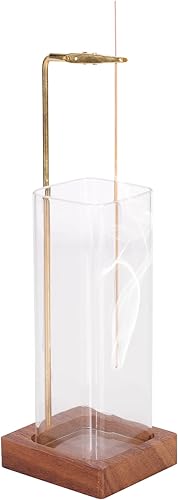 Soporte de incienso para palos, quemador boca abajo con diseño anticenizas y moderno atrapa cenizas de vidrio para meditación, yoga, spa y
