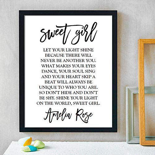 best selling sweet girl print inspirational wall art girls room decor dorm decor friend gift teenage girl gift motivational poster girl power decor inspirational quote accuweather shop best selling sweet girl