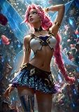 Frenchiart - Póster metálico de League of Legends Serafine, 30 cm x 42 cm, con imán de pared