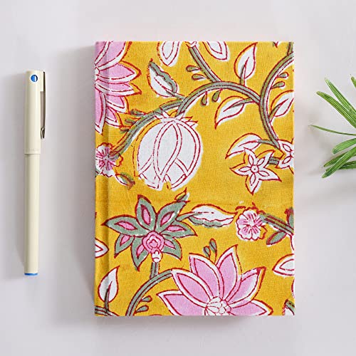 Image of Ravaiyaa - Attitude is everything Hand Block Printed Fabric Journal Handbound Notebook Gifts for Writers Recycled Paper Notebook Diary