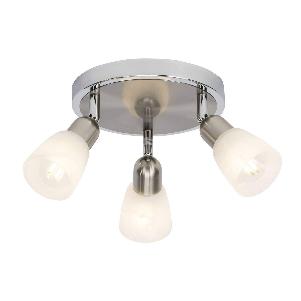 Brilliant Janna Faretto LED Da Parete In Ferro Cromato Bianco Con Lampadina Inclusa E14 4W - 260 Lm