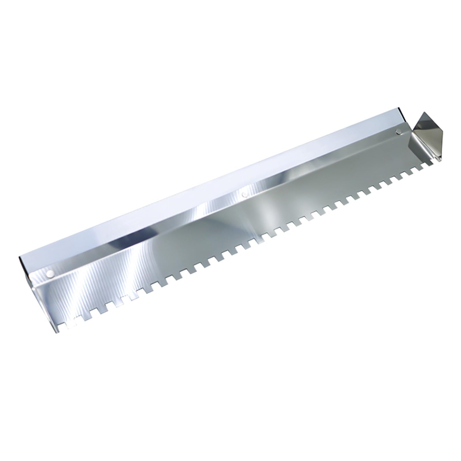 Truelle crantée en acier inoxydable pour grands carreaux, truelle à main pointue et carrée pour sols et carrelage