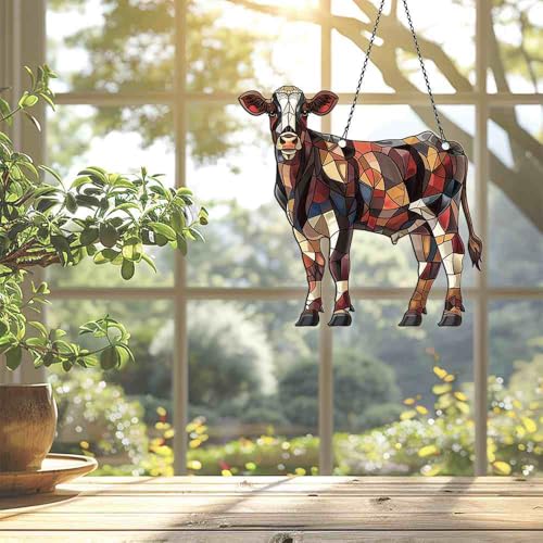 Image of Heifer Acrylic Ornaments Suncatcher Gifts for Heifer Lovers Christmas Decor