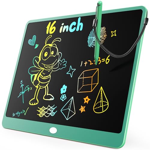 Image of KOKODI LCD Writing Tablet, 16 Inch Colorful Toddler Doodle Board Drawing Tablet, Erasable Reusable Electronic Drawing Pads, Educational and Learning Toy for 3-6 Years Old Boy and Girls(Green)