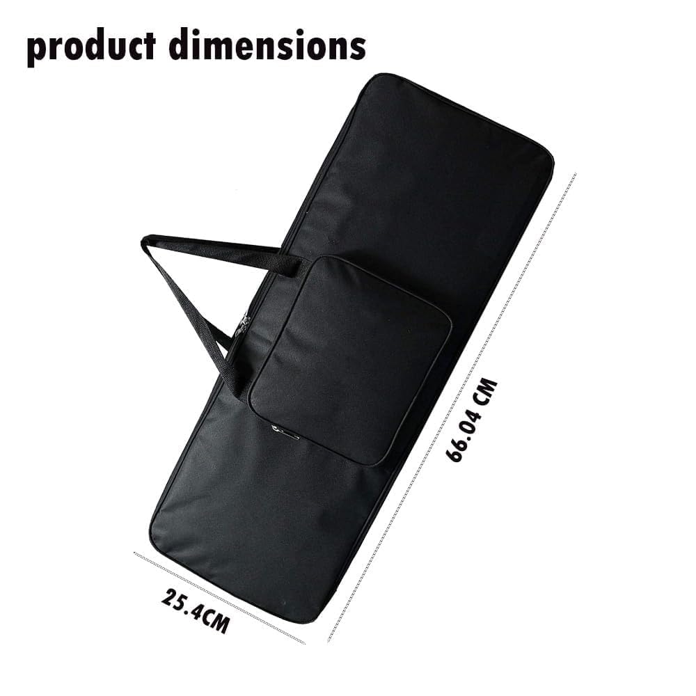 MOCKING BIRD Padded 26 inch Piano Keyboard Cover Bag Durable Waterproof Piano Bag Compatible with casio- SA76 casio - SA77, SA78 Portable Piano Keyboard (Black) (26 inch) - Image 2 thumbnail