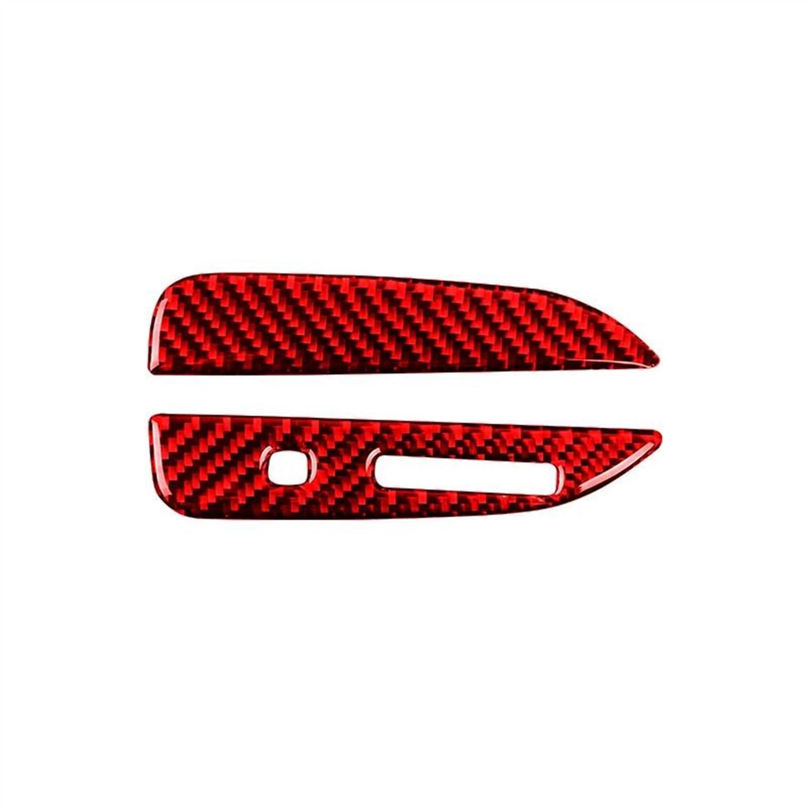 Qibbei Style A Red Carbon Fiber Car Gear Shift Box Panel Cover Trim Frame Decorative Kit Sticker For Ford For Mustang Gt 2015-2021 Stickers(,Left)